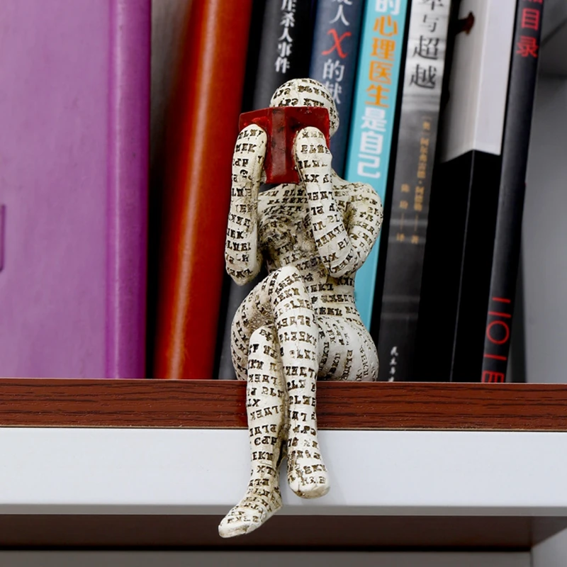 2023 Resin Reading Women Figurine Thinker Statue Abstract Decoration Living Room Office Bedroom Modern Home Room Decor