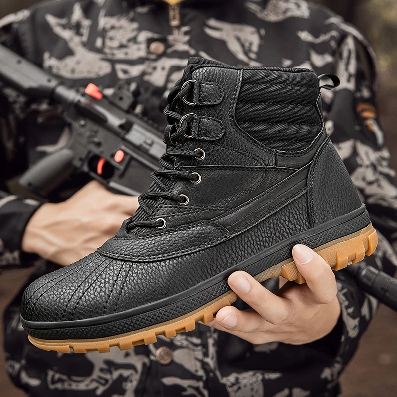 Leather breathable non-slip foot protection lightweight training boots army boots for man