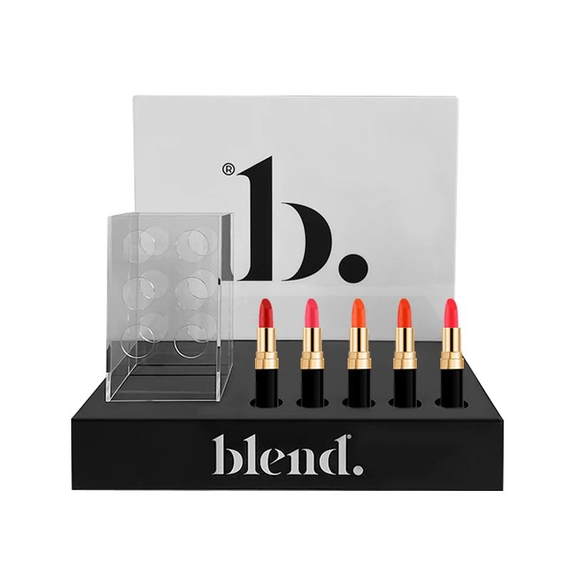 Countertop Led Light Wood Glass Luxury Nail Polish Makeup Cosmetic Cabinet Storage Organizer Displays Case Showcase Racks