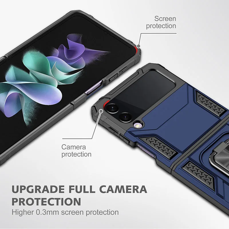 Leyi 2021 newest customized TPU+PC 1.5MM transparent hard cover funky protection phone case samsung galaxy z flip 3 5g