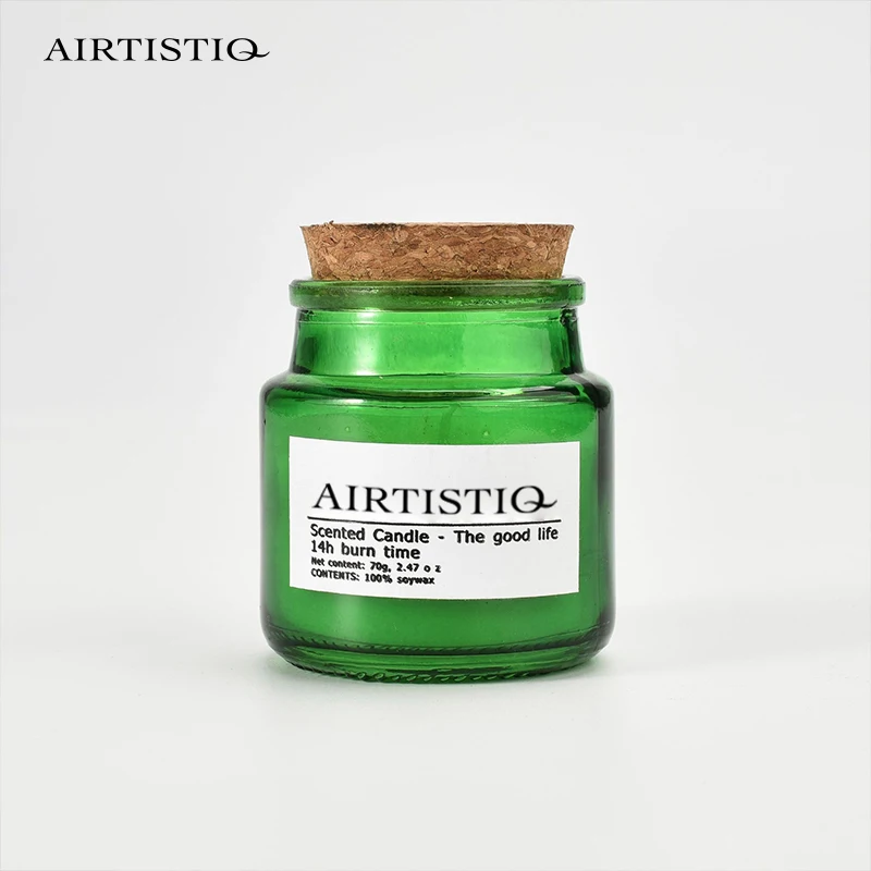 Hot Sell Custom Luxury Private Label Premium Peach 2.46oz 70g Soy Wax Mini Scented Candles Amber Glass Scented Candle with Lid