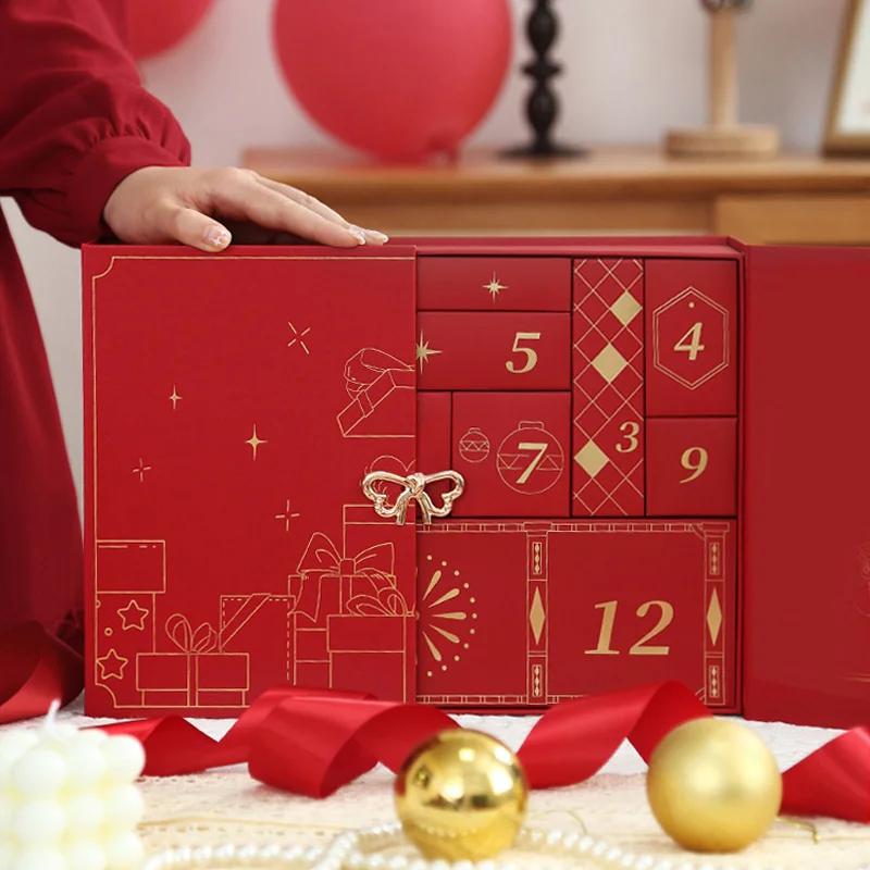 Wholesale Custom Logo Empty Christmas Gift Advent Calendar Box For Gift Packaging
