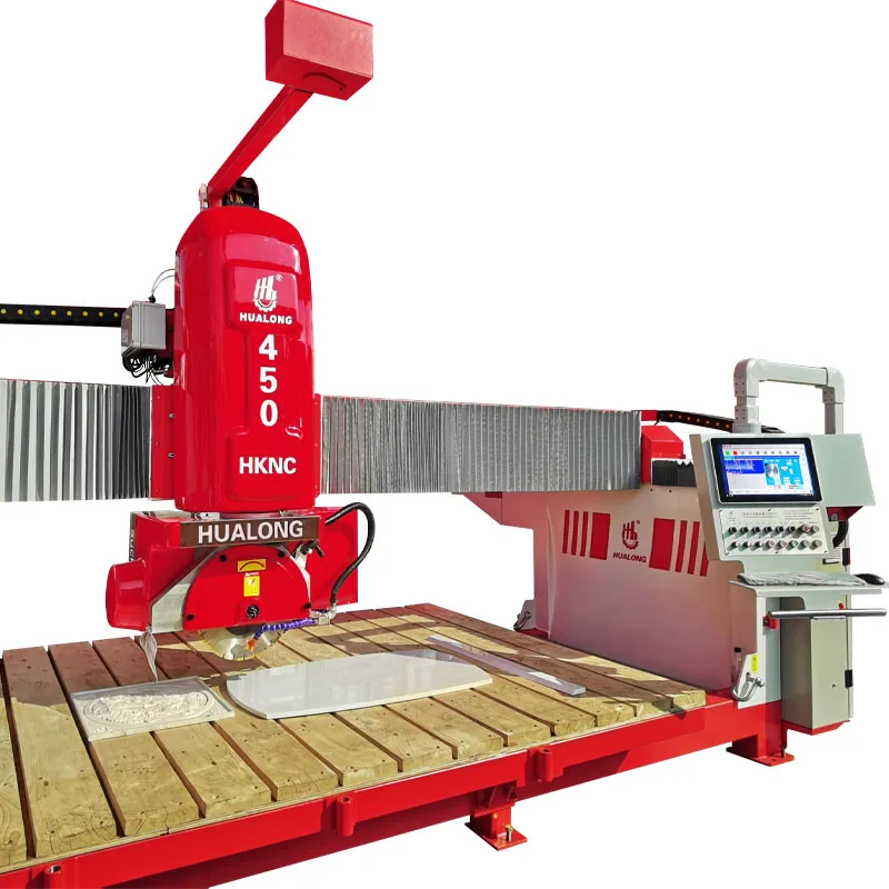 2024 new Hualong  Machinery 5 axis cnc stone cutting machine Italian ESA CNC system for marble granite   precise cuts