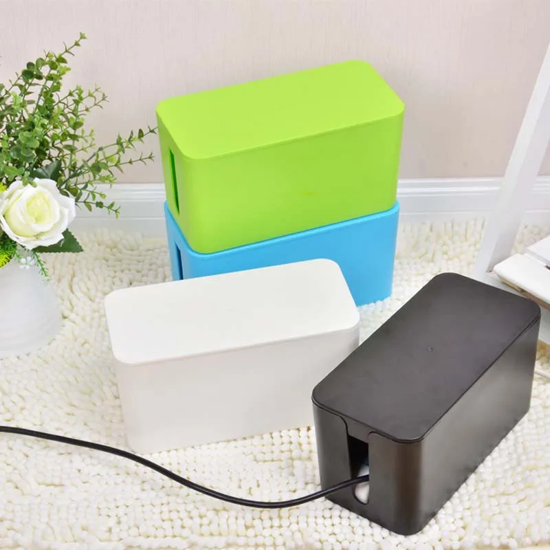 Plastic Cable Management Box Plug Cable Container Organiser Wire Cable Storage Box