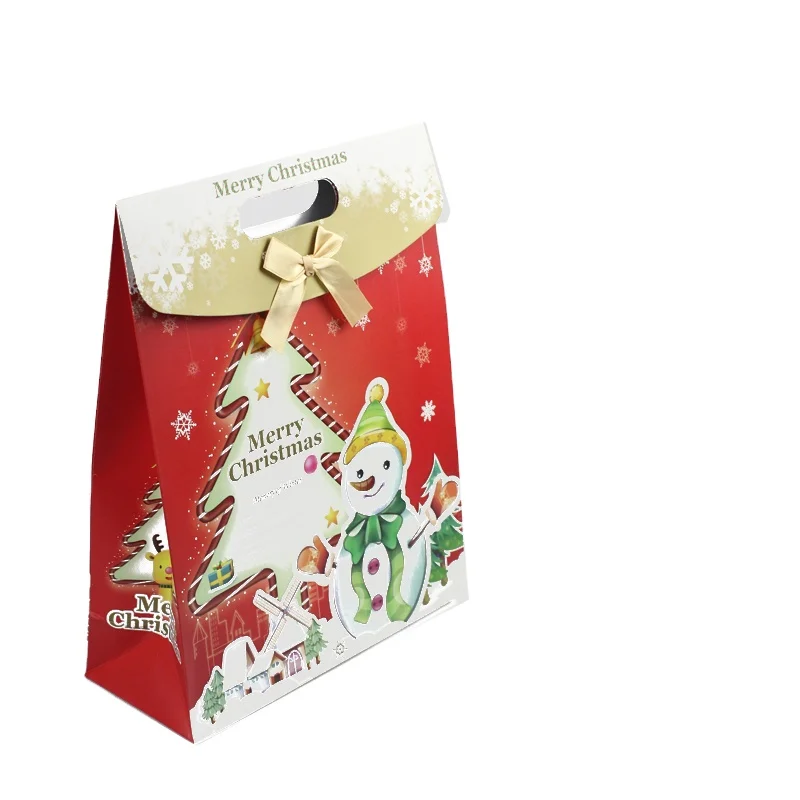 Wholesales Customize Holiday Candy Gift Printed Christmas Packaging  Logo Paper Bags