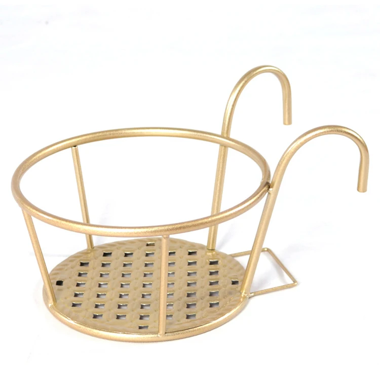 Подставка для растений без установки, металлическая стойка для цветочных горшков, держатель с вешалкой, подвесная на перила для украшения балкона