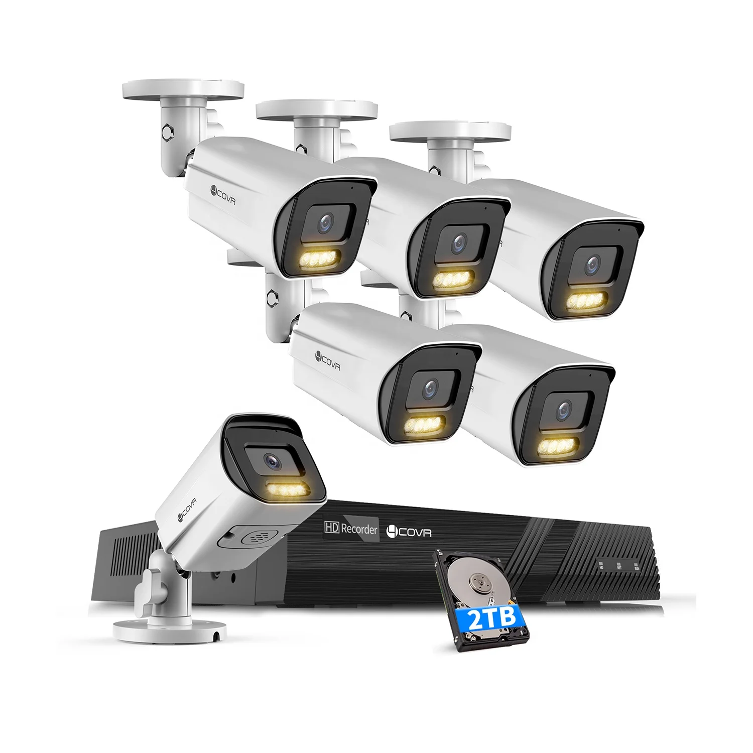 8 каналов 2 ТБ NVR 6 шт. 4K Наружная IP пуля PoE двухстороннее ночное видение Мп система безопасности комплект камеры