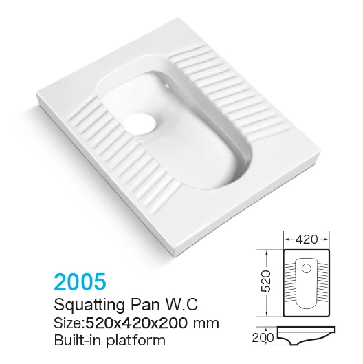 Hot Selling Factory Wholesale Good Quality Sanitary Ware Bathroom White Ceramic Squatting Pan WC Toilet