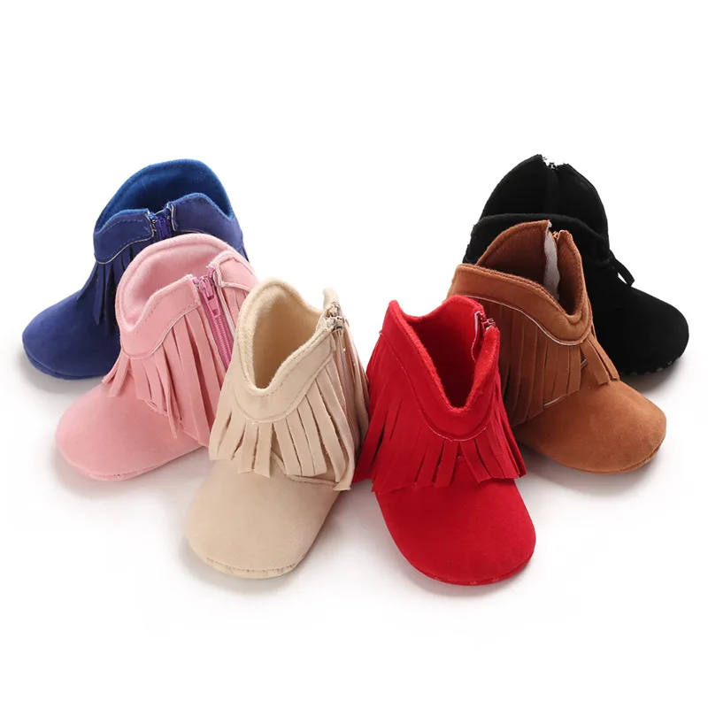 Autumn and Winter  fashion l baby boots baby soft soled suede leather shoes six colors baby retro tasse Moccasins