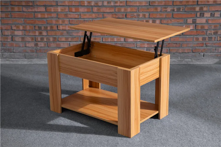 Living Room Furniture Hidden Compartment Storage Wood Lift Top Extendable Coffee Table