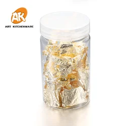 AK Shiny Gold Leaf Flakes Sequins Glitters Confetti for Painting Arts Nail Art Foil Decorative Paper Resin Mold Fillings