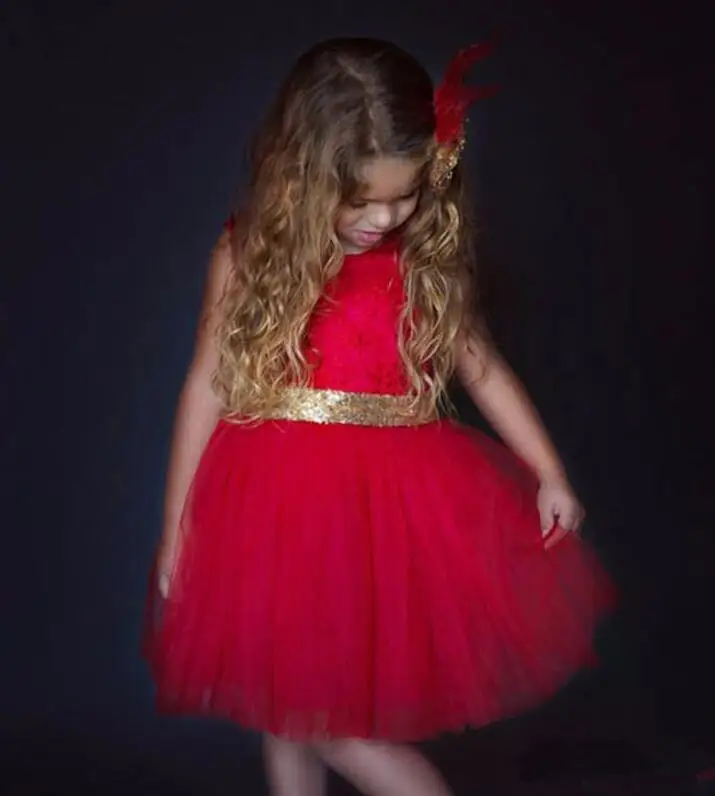 Wholesale Fashion 2018 Golden Big Bow Backless Princess Cute Little Girl kids Party Dress