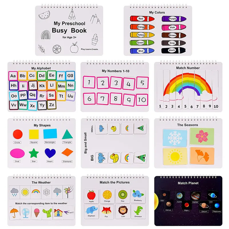 Matt Lamination Kids My Busy Book Montessori Busy Book Handmade Preschool Busy Book