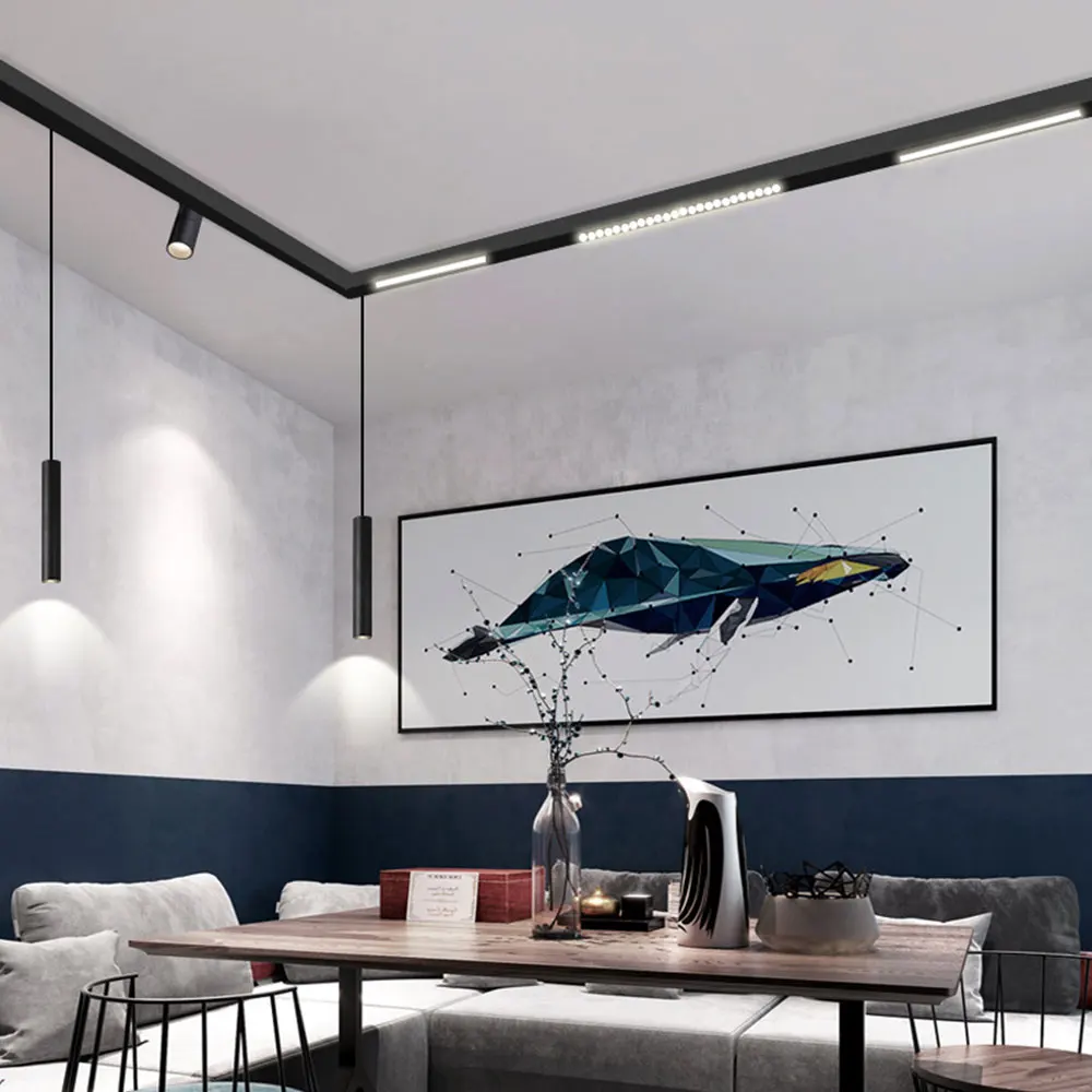 Hot Sale 48v 20W 30W 40W 3000k Linear Square Tuya Smart Led Magnetic Track Light Rail Art Gallery Lighting