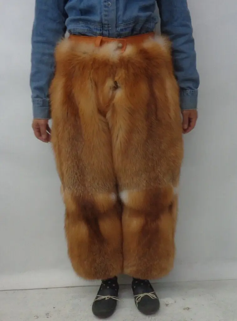 BRAND NEW RED FOX FUR PANTS MEN MAN WOMEN WOMAN SIZE ALL Fur Pants Women