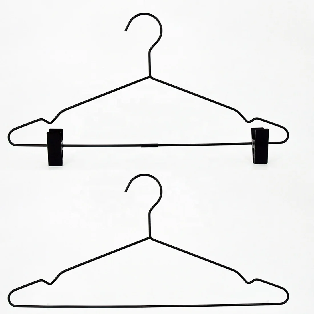 perchas wholesale custom coat metal clothes hangers black space saving skirt hanger metal with clips