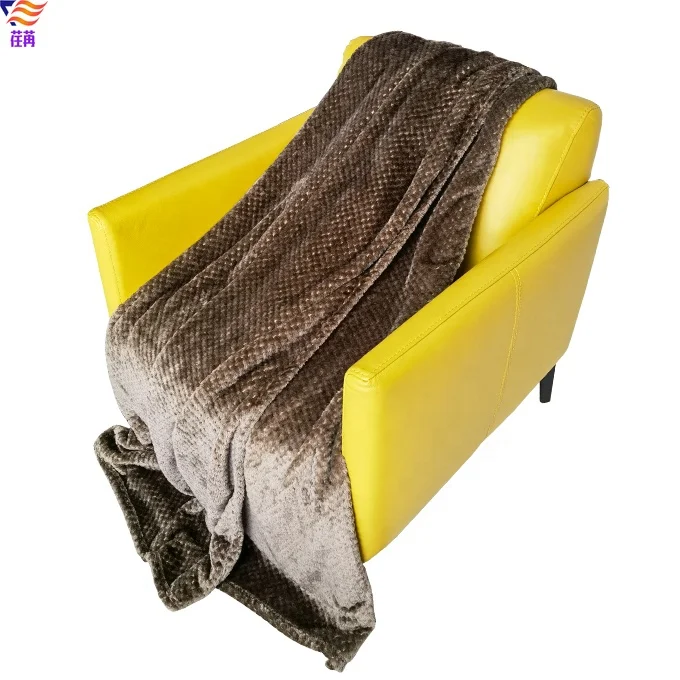 Soft textured microfiber waffle flannel fleece throw blanket wholesale