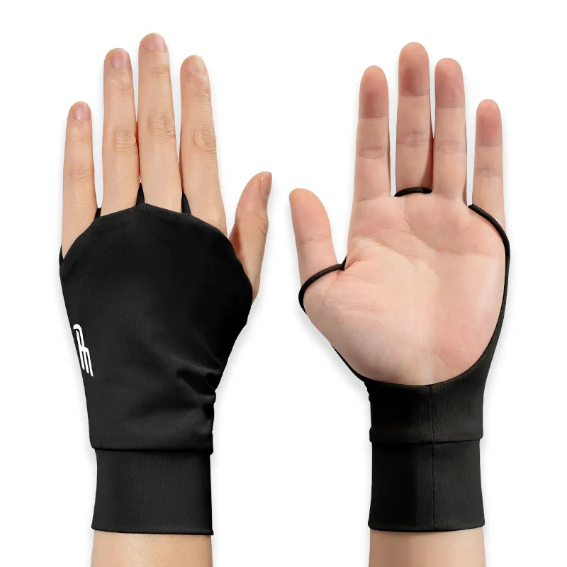 Wholesale Golf UV Protective  Gloves Outdoor Breathable Fingerless Fishing Anti-UV Gloves for Men