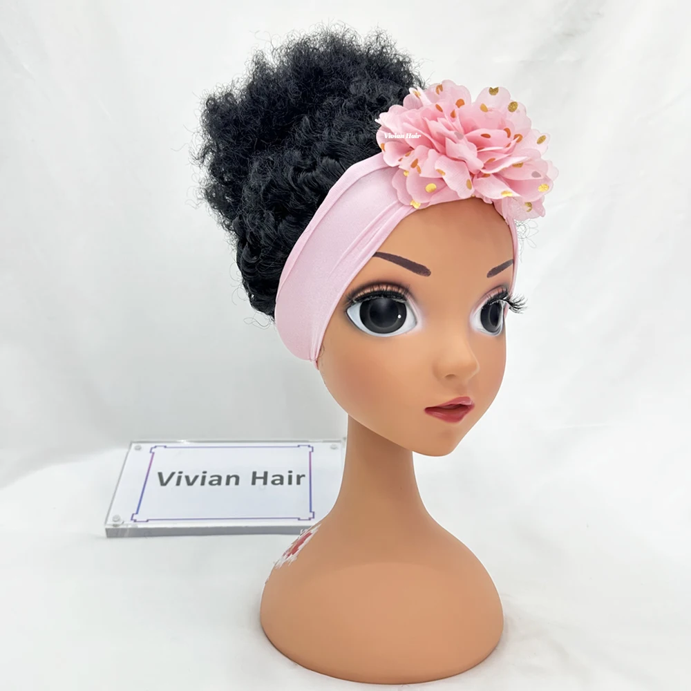 Vivian hair fabric headbeand wig for kids color wigs headband afro wigs with headband suppliers for kids girls