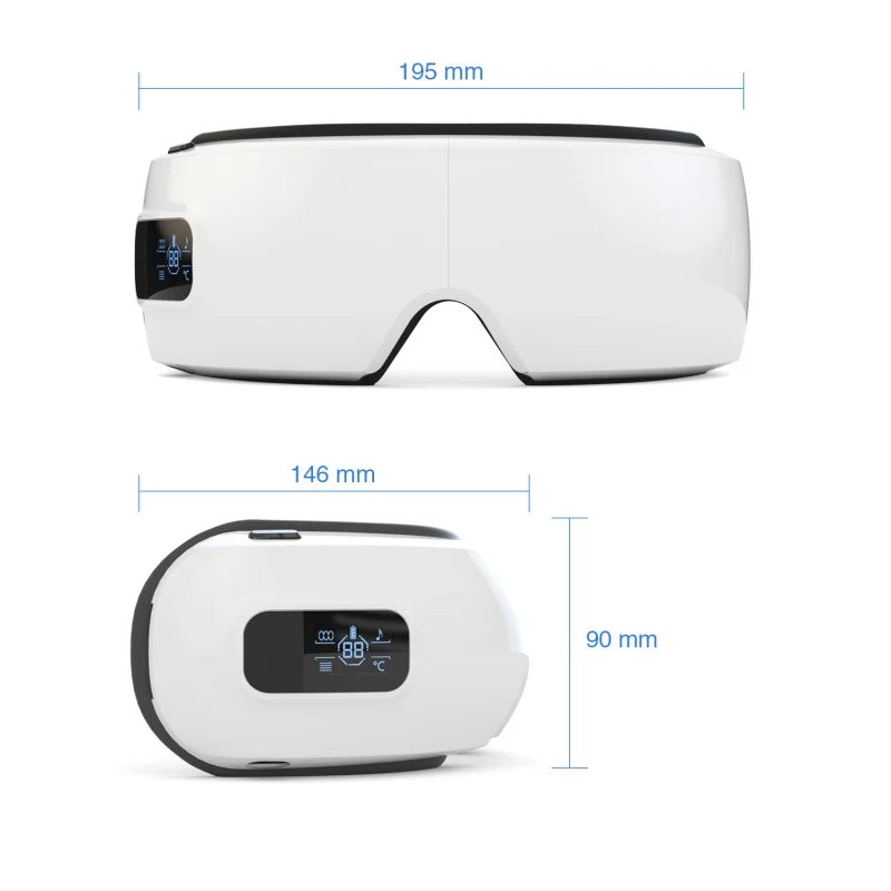 Wireless Bluetooth Eye Massager Air Pressure Vibration Digital Eye Device Relief Heat Compress Eyes Care Sleep Machine Music