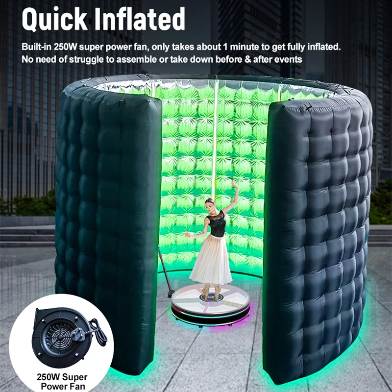 3m Diameter Round Inflatable wall 360 Photo Booth Enclosure with Air Blower Photo Booth Backdrop for Events