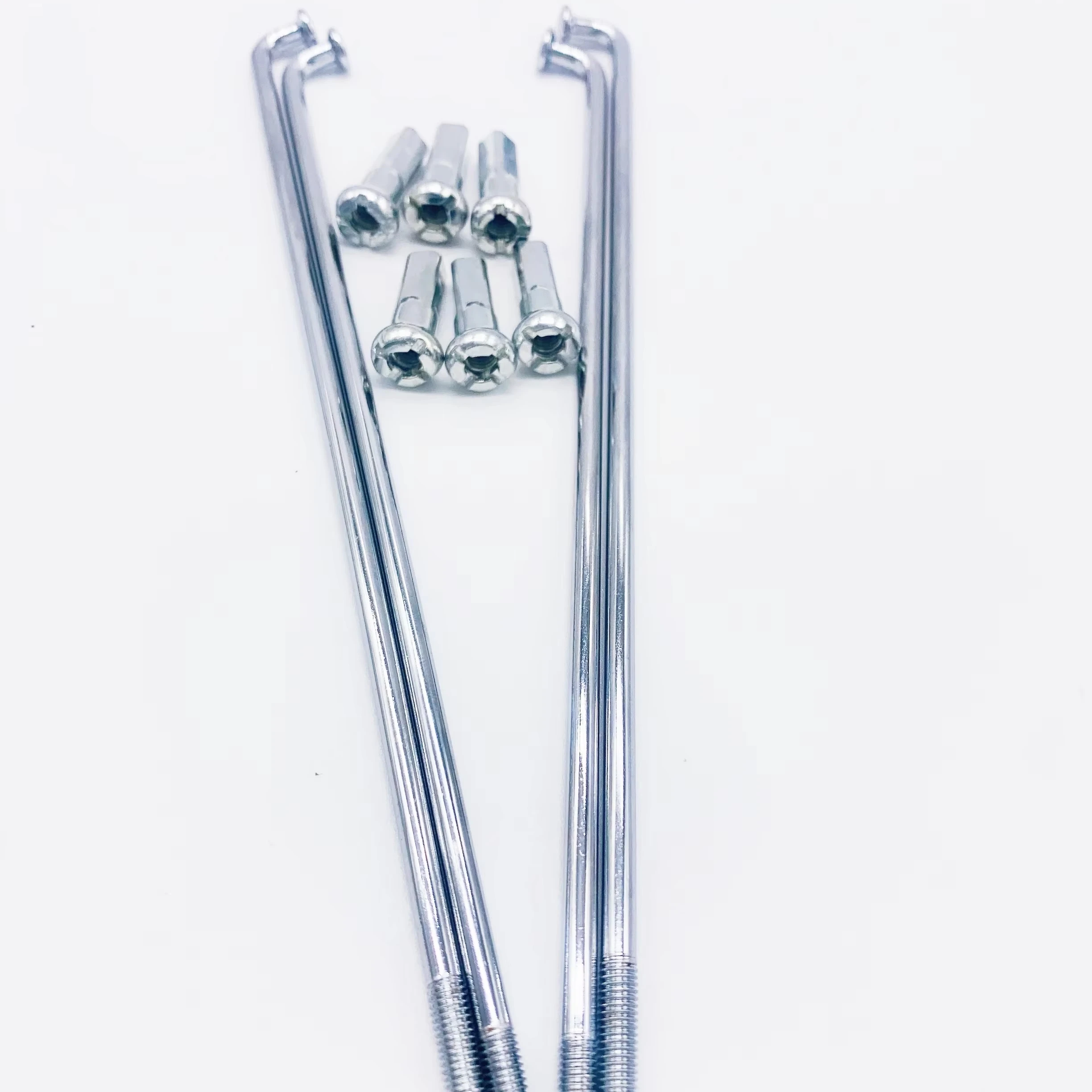 Zinc plated bicycle spoke and  nipple 14GX280MM