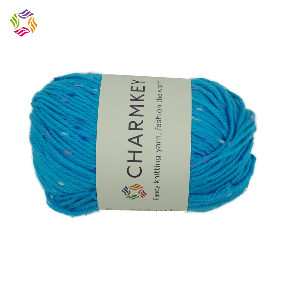 Charmkey 100% Acrylic Dot Yarn Fancy Knitting Yarn For Crochet Sweater And Scarf