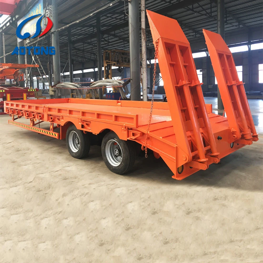 2 axles 40 tons 20 ton lowboy trailer heavy equipment hauling lowbed lowboy dolly trailer truck for sale
