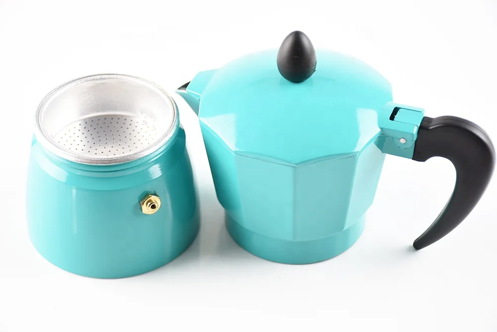 Color Classic 6 Cup Capacity Aluminium Stovetop Italian Moka Espresso Maker