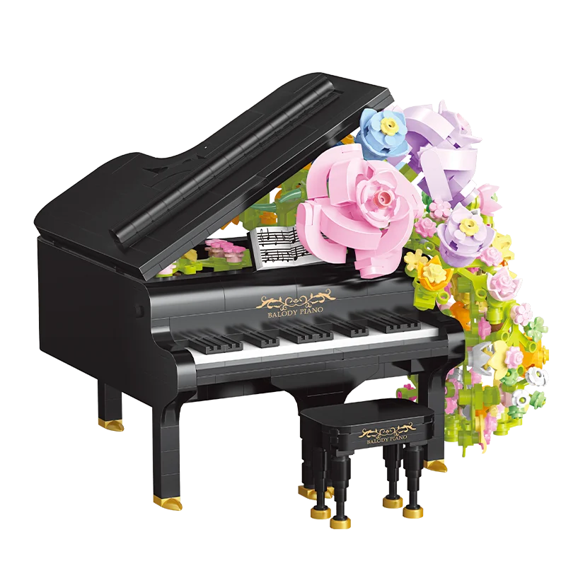 21194 Building Block Musical Instruments Series Piano With Flowers Mini Bricks MOC Construction Toy For Kids Christmas Gifts