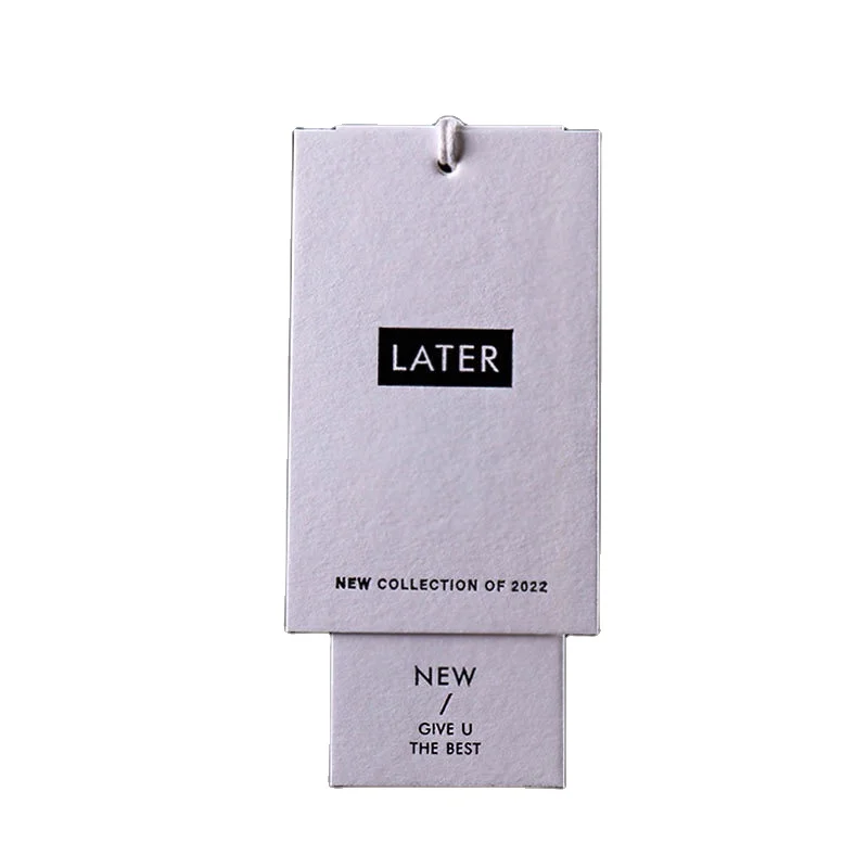 Special paper Embossed logo artwork Luxury custom clothing tags Cotton paper 700g price tag kapok hang tags