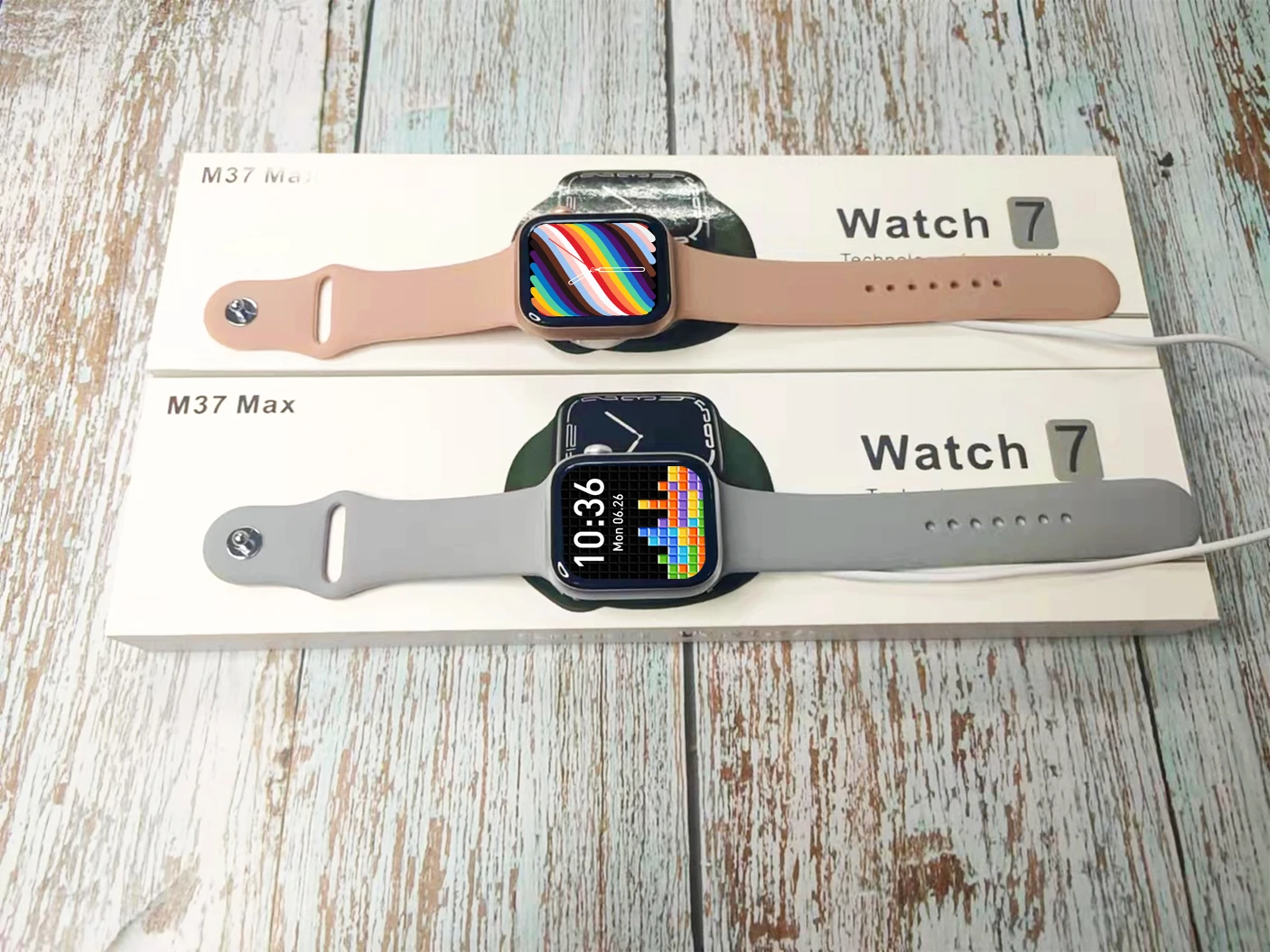 M37 max smart watch new iwatch 7 series 280 mAh IP67 1.82 INCH Wireless charging SIRI games smart watch M37 max M36plus M26 HW22