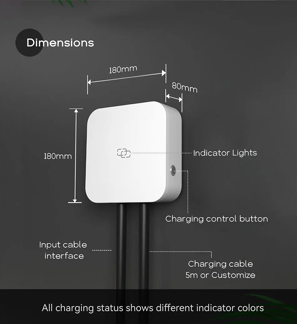 IP65 Type 2 7KW 22KW 32A EV Charger Smart EV Charging Station