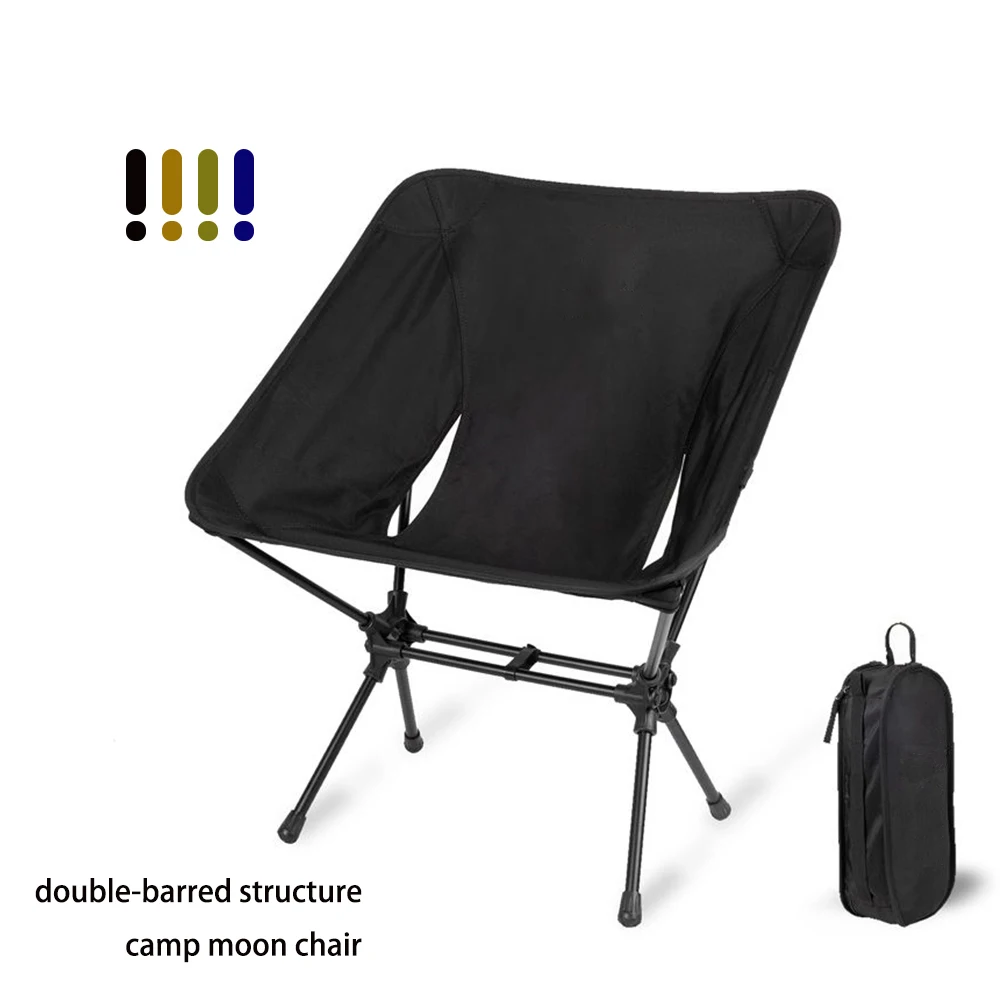 Outdoor ultralight Portable sea Beach Chair Foldable Beach Chair Folding double barred frame Camping moon Chair For Adults