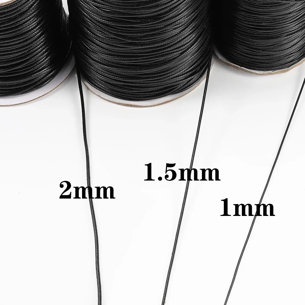 DIY Colorful 1.0mm 1.5mm polyester Waxed twine Cotton Cord Rope wax Thread Cords String Strap Necklace Rope for Jewelry Making