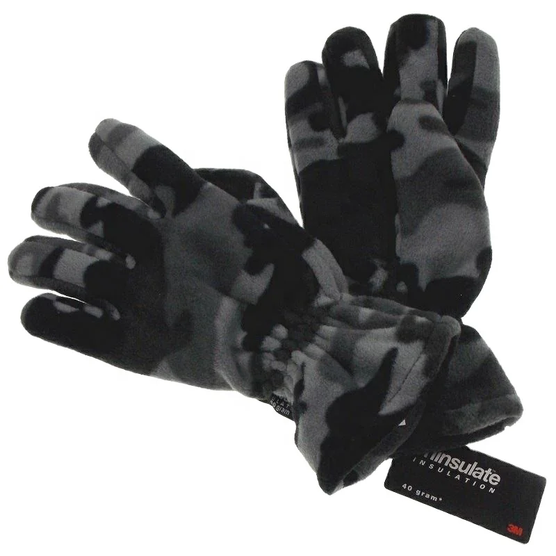 Дешевые камуфляжные флисовые мужские перчатки, индивидуальные камуфляжные флисовые перчатки с подкладкой для взрослых