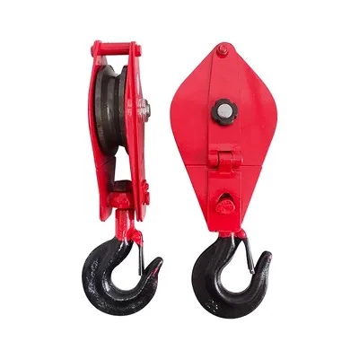 Heavy duty 8t 10t 15t plated single sheave hook lifting pulley block