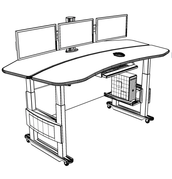 kesino custom curved multi-position double-surface console commercial furniture desk lift adjustable financial trading console