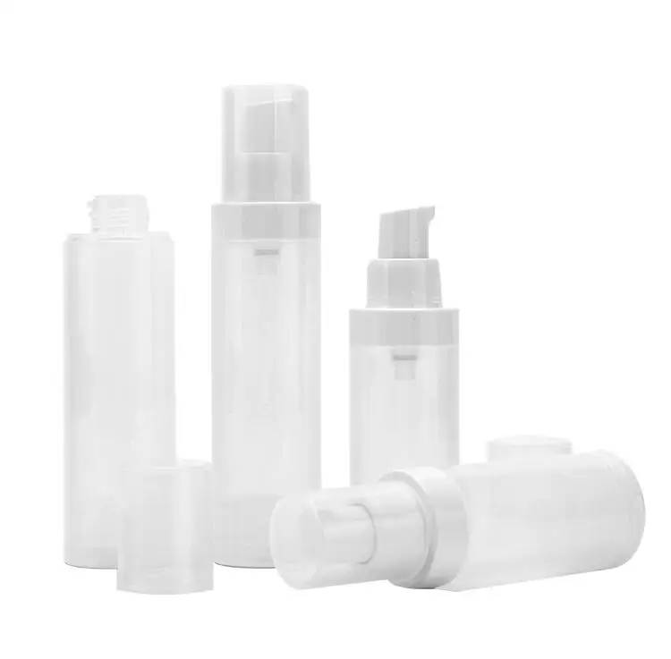Skin Care Serum 30ml 50ml Face Cream Clear Frosted Matte White PP Airless Lotion Cream Pump Bottle Cosmetic Packaging