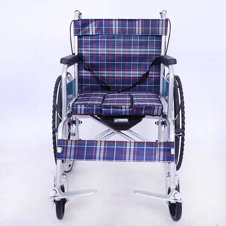 
High quality and low price folding portable lightweight wheelchair factory with toilet for disability 