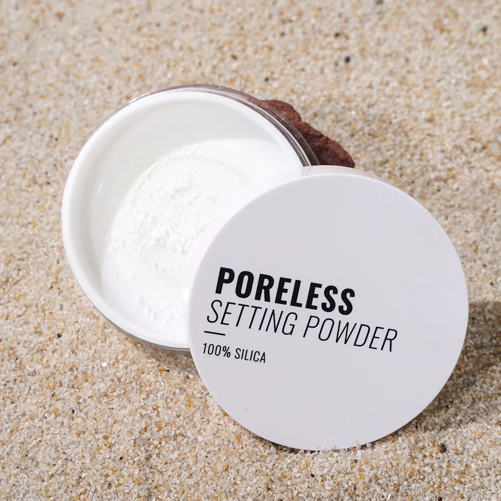 waterproof oil control vegan loose setting powder luxury talc free loose setting powder beige loose powder