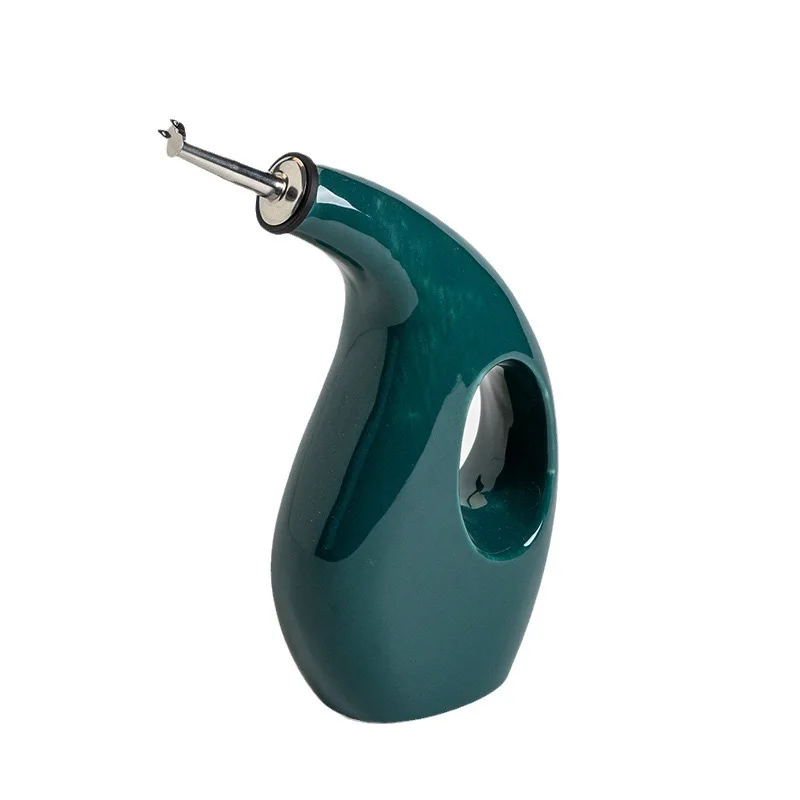 OEM&ODM Nordic Smooth Surface  Custom  Luxury Restaurant Ceramic White Olive Oil Bottles  With Wooden Cork lid  Wholesale