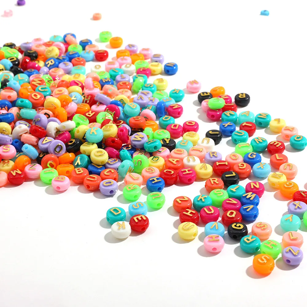 Acrylic numerals English letters alphabet beads DIY children beads accessories 10mm loose beads