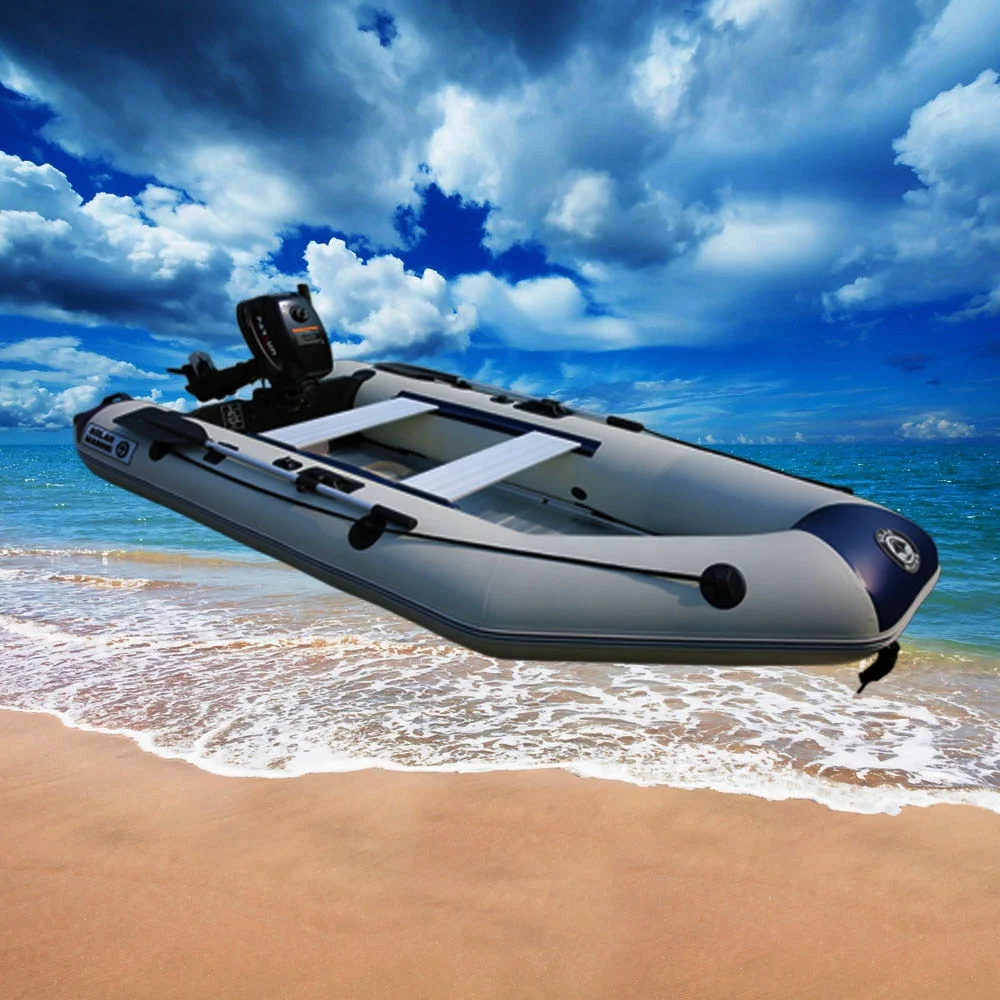 Solarmarine 4 Person 10ft PVC Inflatable Fishing Boat Aluminum Floor Speed Kayak