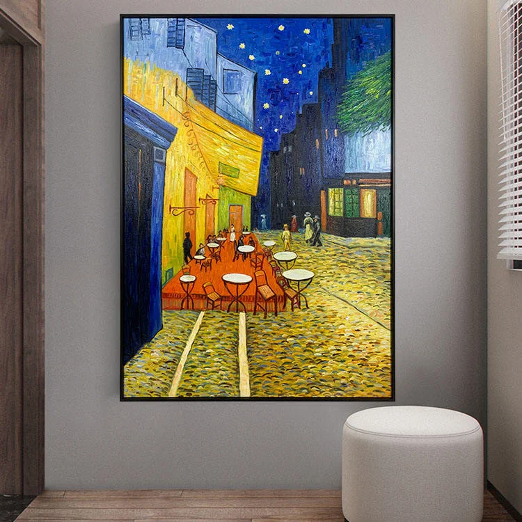 Abstract Canvas Hand Painted Street Art Oil Paintings Reproduction Handmade City View Van Gogh Painting