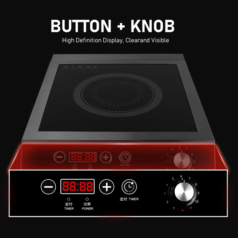 2023 Electromagnetic Furnace Stove Intelligent Electric Commercial Induction Cooker High-speed 3500W Table OEM Stainless Steel