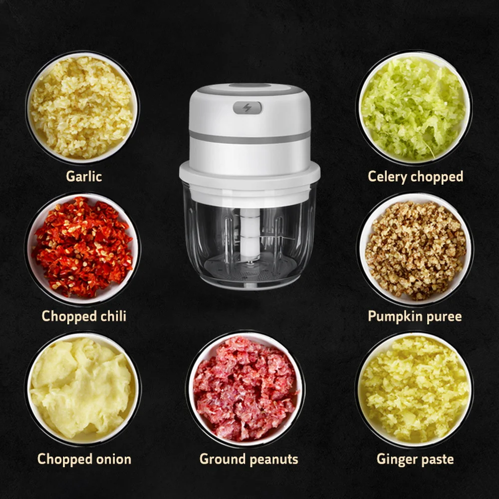 NEW ORIGINAL Mini 110 Portable Food Processor Electric Garlic Masher Chopper Grinder For 2021