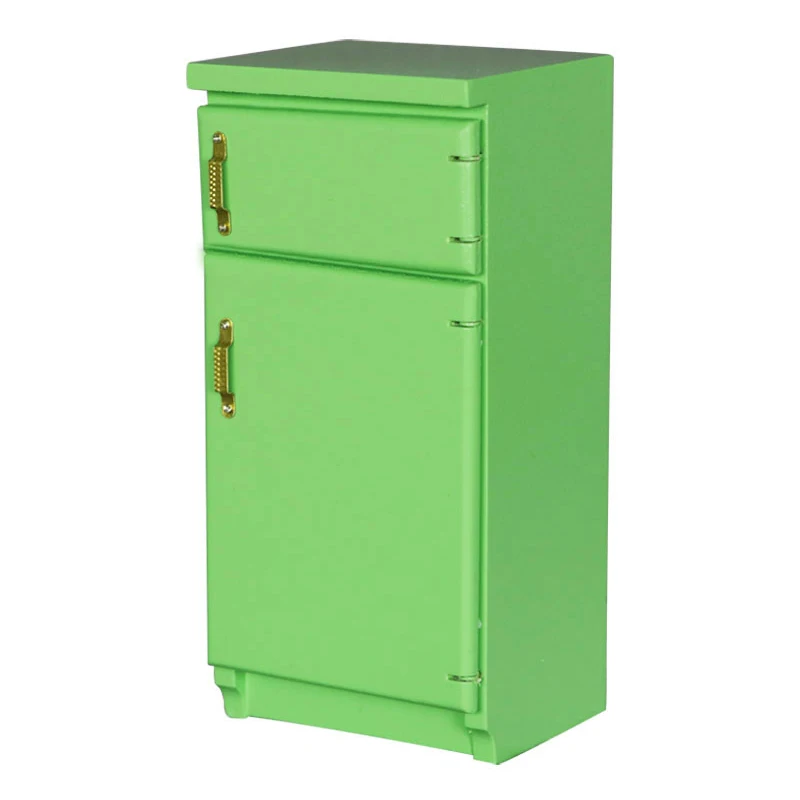 1:12 doll house dollhouse mini furniture miniature model kitchen scene play house green refrigerator