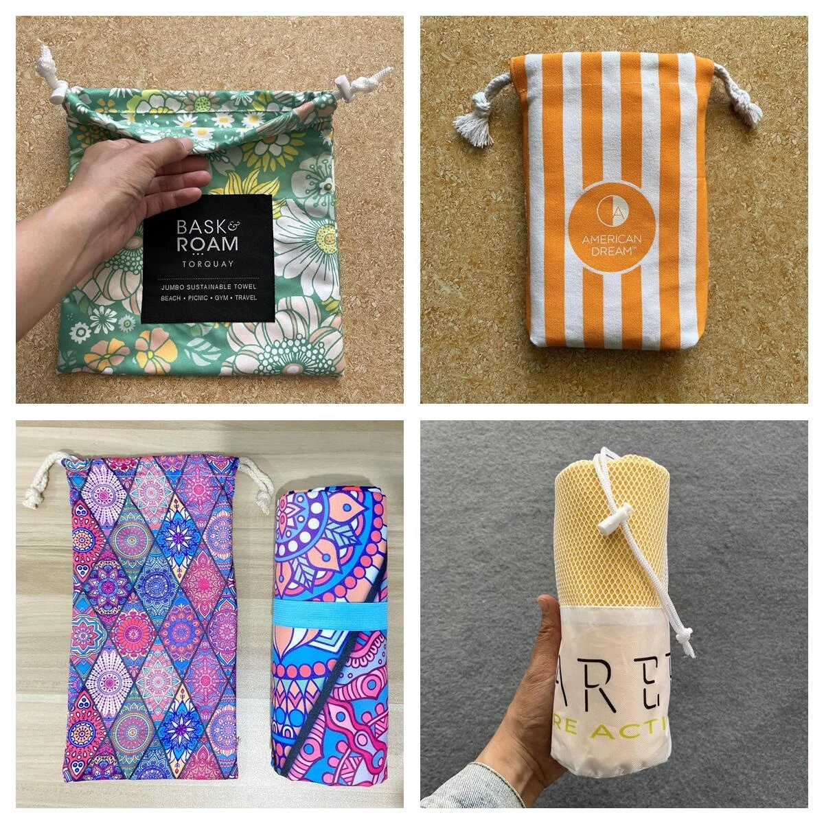 RPET Custom Printing Bottle Recycled Sand Free Microfiber Swimming Quick Dry Beach Towel