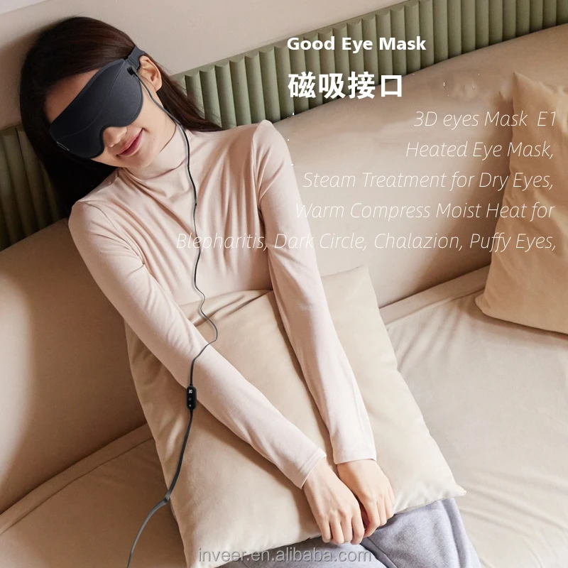 inveer  special 3D design Heated massage Eye Mask  for eyes recover and better sleeping
